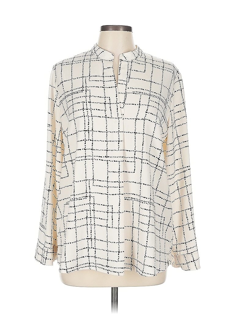 Pre-owned Prolōgue Long Sleeve Blouse In White