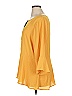 NY Collection 100% Polyester Yellow 3/4 Sleeve Blouse Size 1X - photo 4
