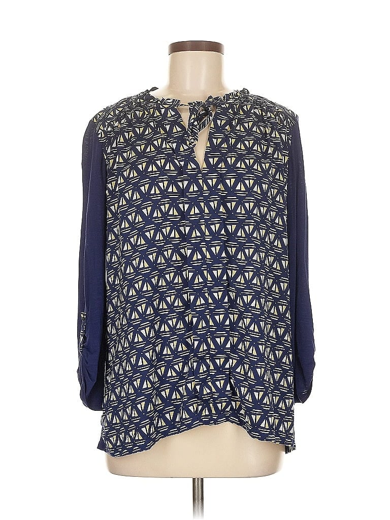 Pre-owned Meadow Rue 3/4 Sleeve Blouse In Blue