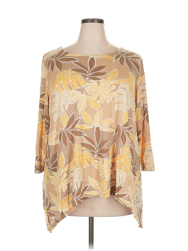 Ruby Rd. Gold 3/4 Sleeve Blouse Size 2X - photo 1