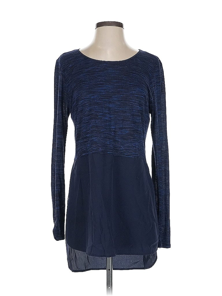 Pre-owned Vince Long Sleeve Top Blue Boatneck Tops