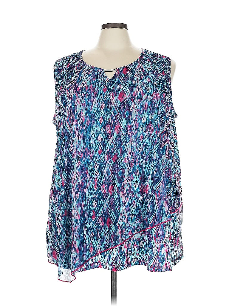 Catherines Blue Sleeveless Blouse Size 4X - photo 1