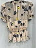 Self-Portrait 100% Polyester Ivory Tan Short Sleeve Blouse Size 2 - photo 5