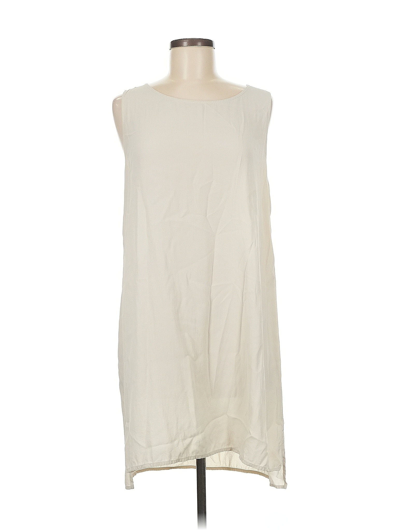 Eileen Fisher 100% Silk Ivory Sleeveless Silk Top Size M