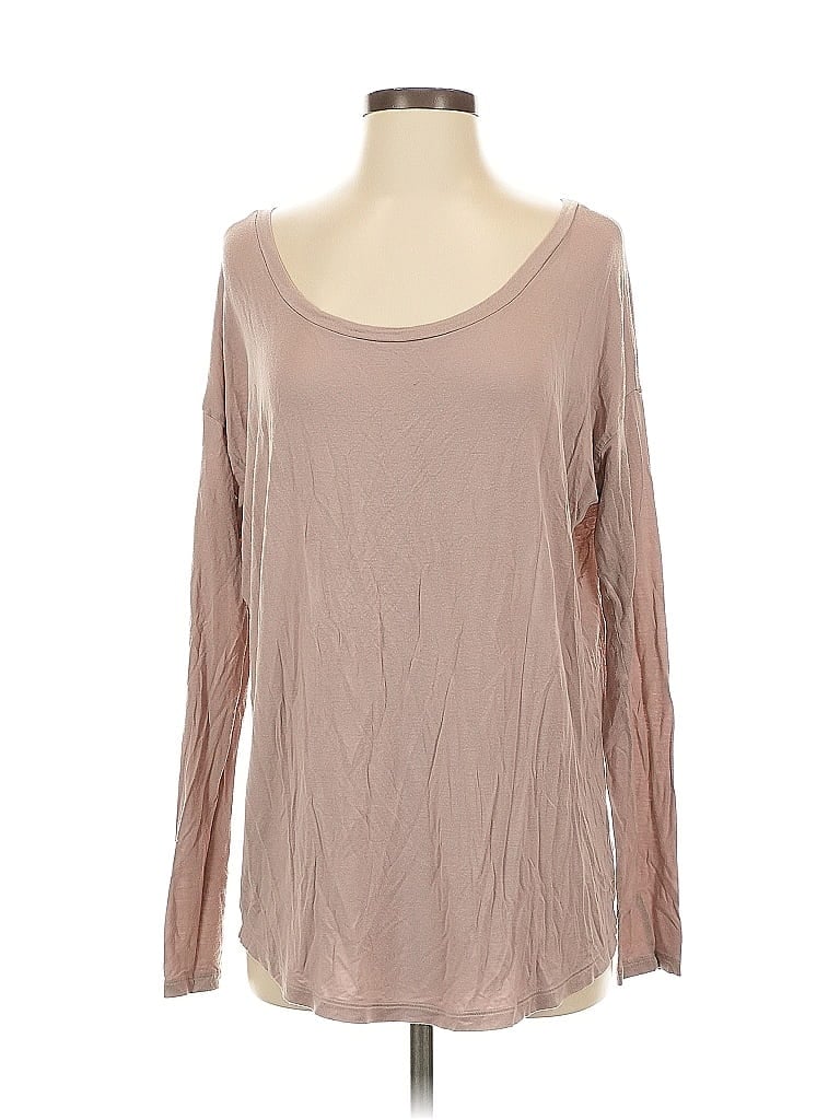 Pre-owned Victoria's Secret Pink Long Sleeve T-shirt In Brown