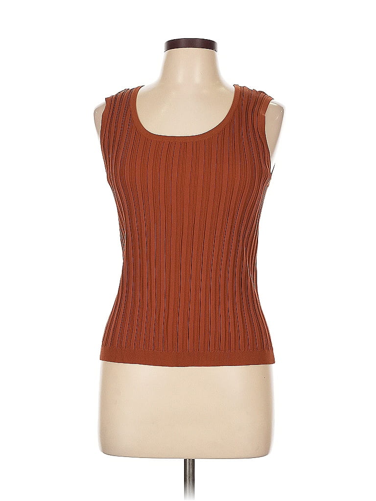 Chico's Design Orange Brown Sweater Vest Size Lg (2) - photo 1