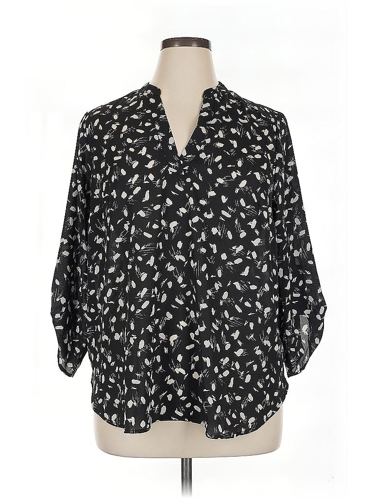 Pre-owned Lush 3/4 Sleeve Blouse In Black