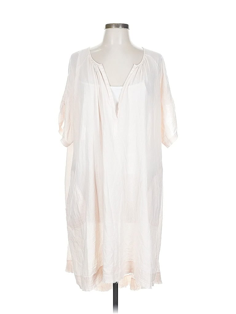 ATM 100% Cotton Tan Ivory Casual Dress Size L - photo 1