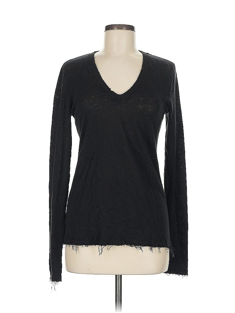 Elan 100% Linen Black Pullover Sweater Size M - photo 1