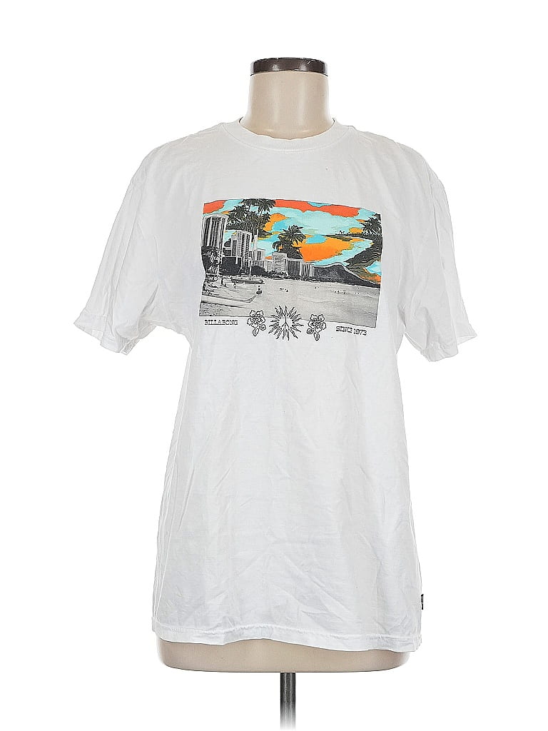 Billabong 100% Cotton White Short Sleeve T-Shirt Size M - photo 1