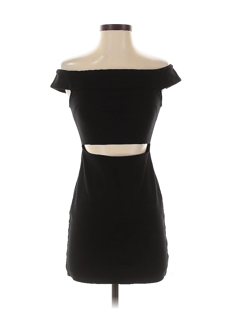Silence and Noise Solid Black Cocktail Dress Size S - photo 1