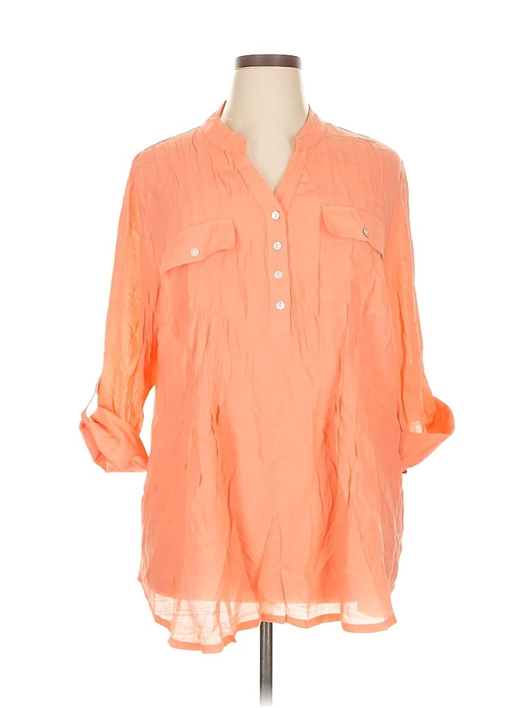 Ruby Rd. Orange 3/4 Sleeve Blouse Size 1X - photo 1