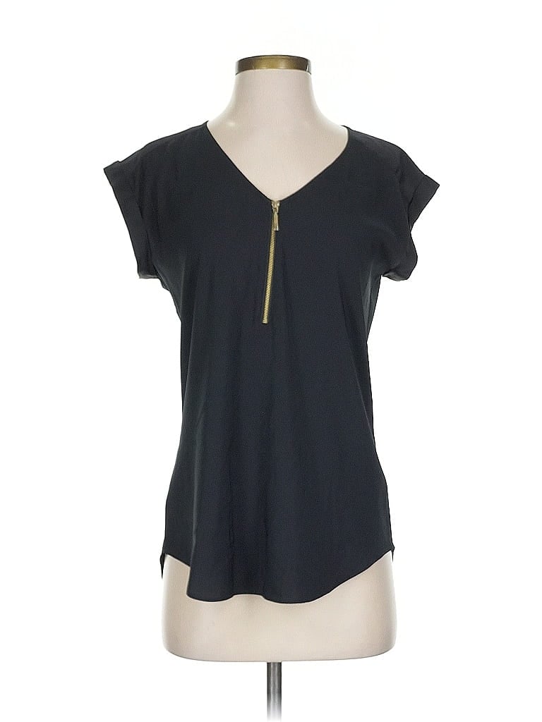 Pre-owned Express Short Sleeve Top Black V Neck Tops