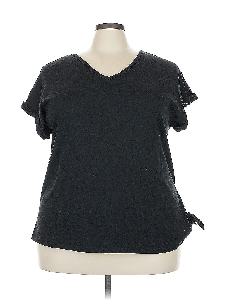 WOMAN WITHIN Pre-owned Short Sleeve T-shirt In Black