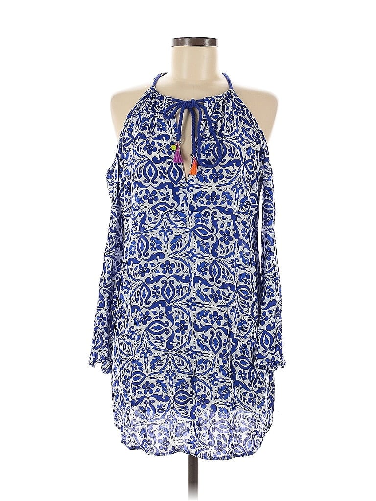 Click to view more detailed imagery on our partner's website Pre-owned Nanette Lepore 3/4 Sleeve Blouse In Blue