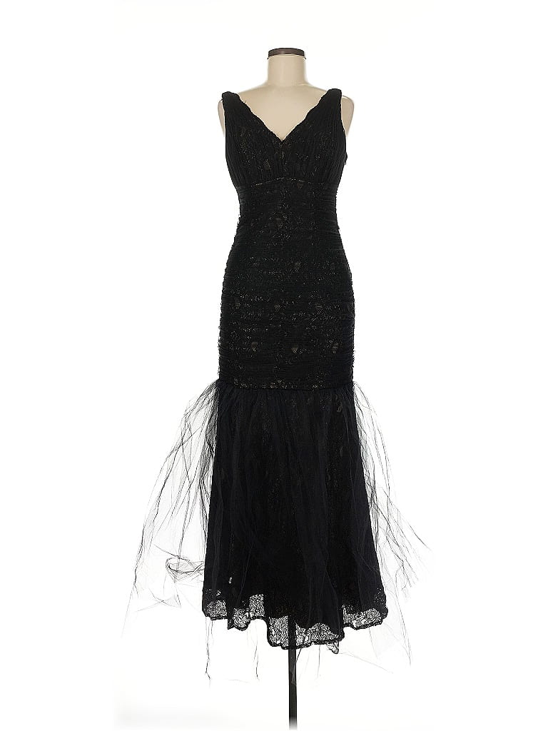 ML Monique Lhuillier 100% Polyester Black Cocktail Dress Size 6 - photo 1