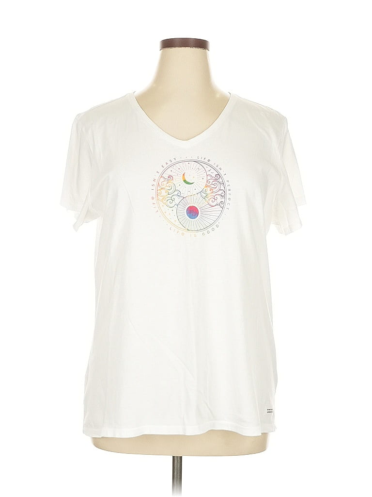 Life Is Good 100% Cotton Ivory Short Sleeve T-Shirt Size XL - photo 1