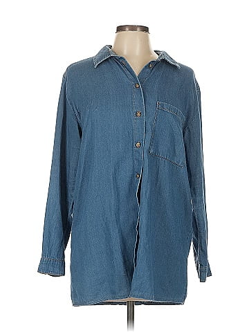 Bershka Long Sleeve Button-Down Shirt (view 1)