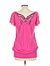 No Boundaries 100% Polyester Pink Short Sleeve Top Size L - photo 2