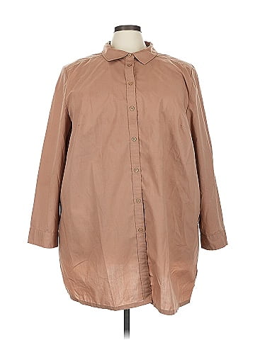Roaman's 3/4 Sleeve Button-Down Shirt (view 1)