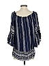 Elan 100% Rayon Print Blue 3/4 Sleeve Blouse Size 0 - photo 2