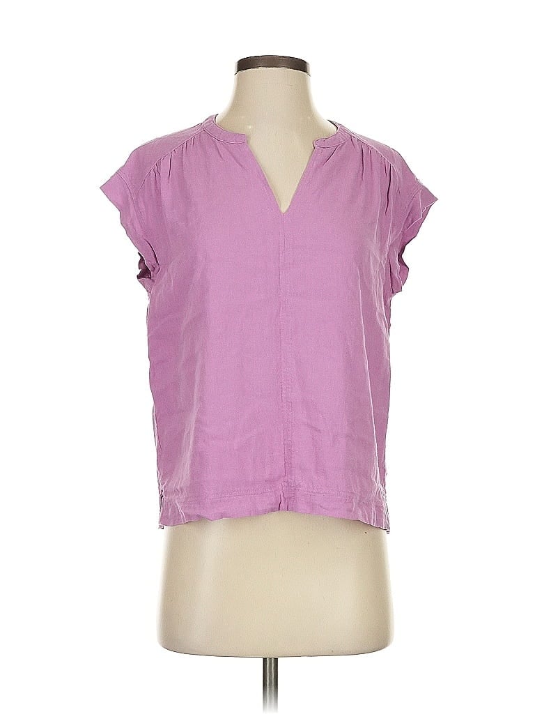 Pre-owned Splendid Short Sleeve Blouse In Purple