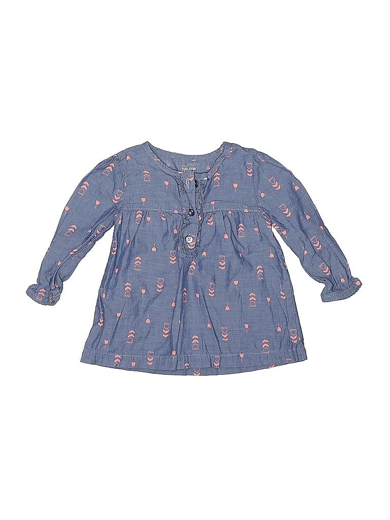 Just One You Made by Carter's 100% Cotton Blue 3/4 Sleeve Blouse 3-6 MO / 6 MO - photo 1