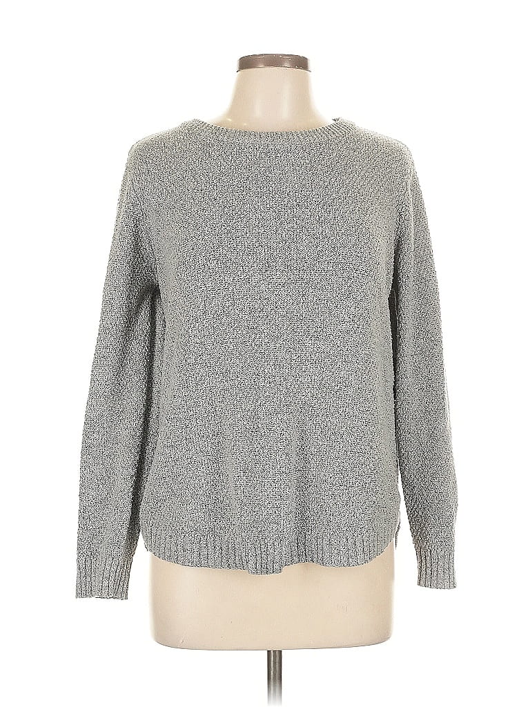Pink Clover 100% Polyester Metallic Silver Pullover Sweater Size L - photo 1