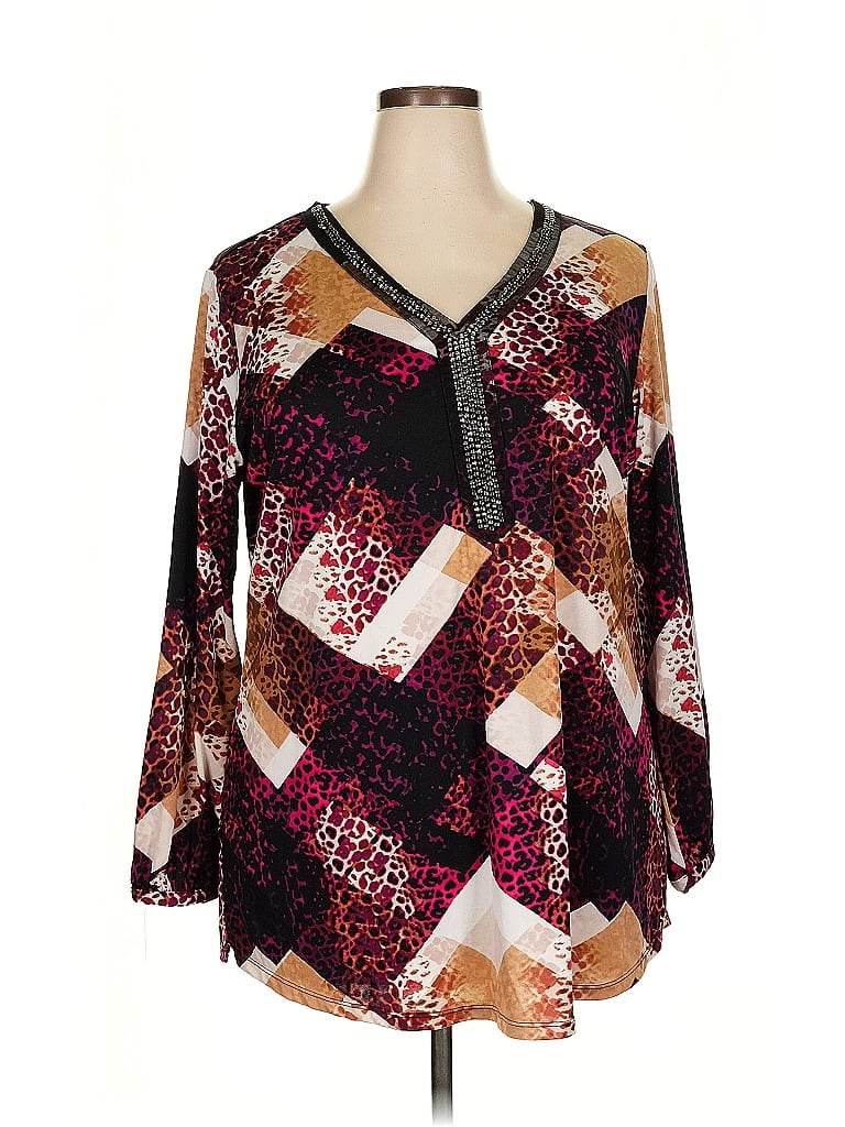 NY Collection Burgundy Casual Dress Size 2X - photo 1