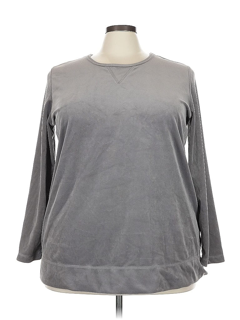 Woman Within 100% Polyester Gray Sweatshirt Size 22 - 24 - photo 1
