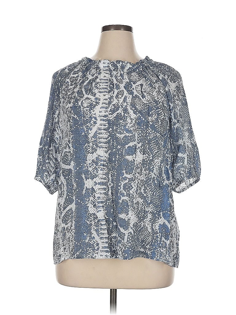 Pre-owned Cooper & Ella 3/4 Sleeve Blouse In Blue