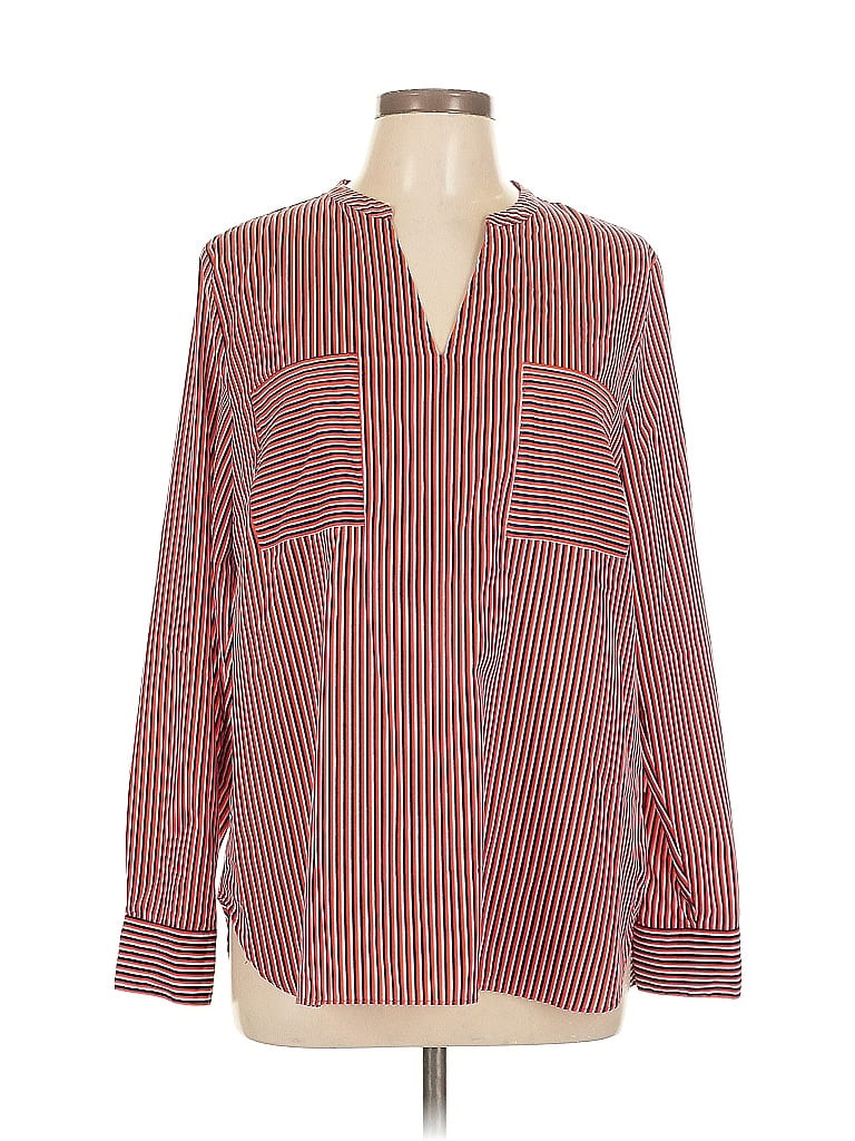 Pre-owned Cabi Long Sleeve Blouse In Red