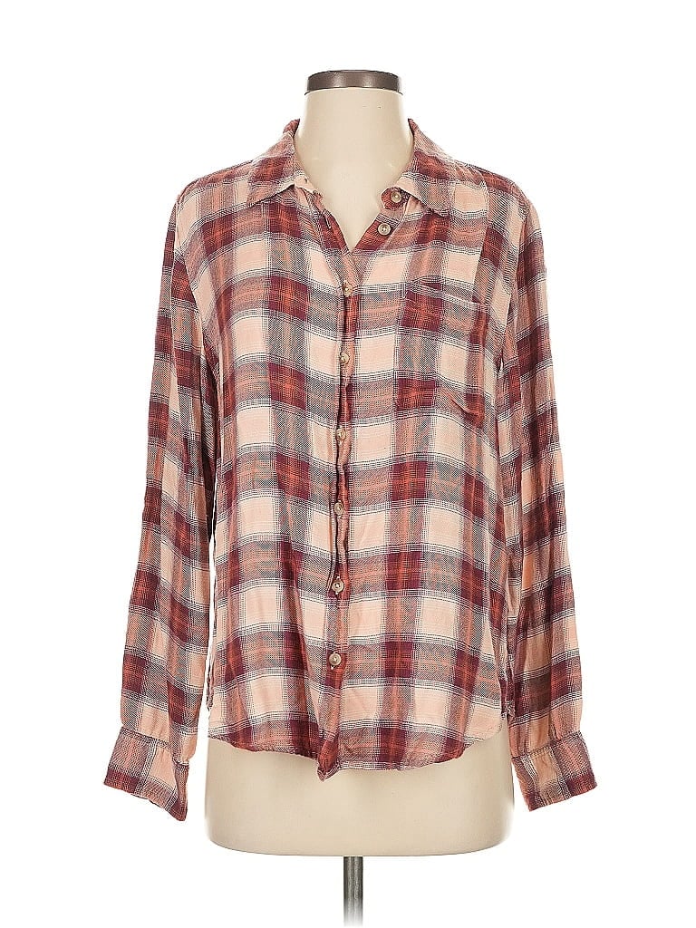 Pre-owned Lucky Brand Long Sleeve Button Down Shirt In Burgundy