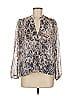 Veronica M. Silver Long Sleeve Blouse Size M - photo 1