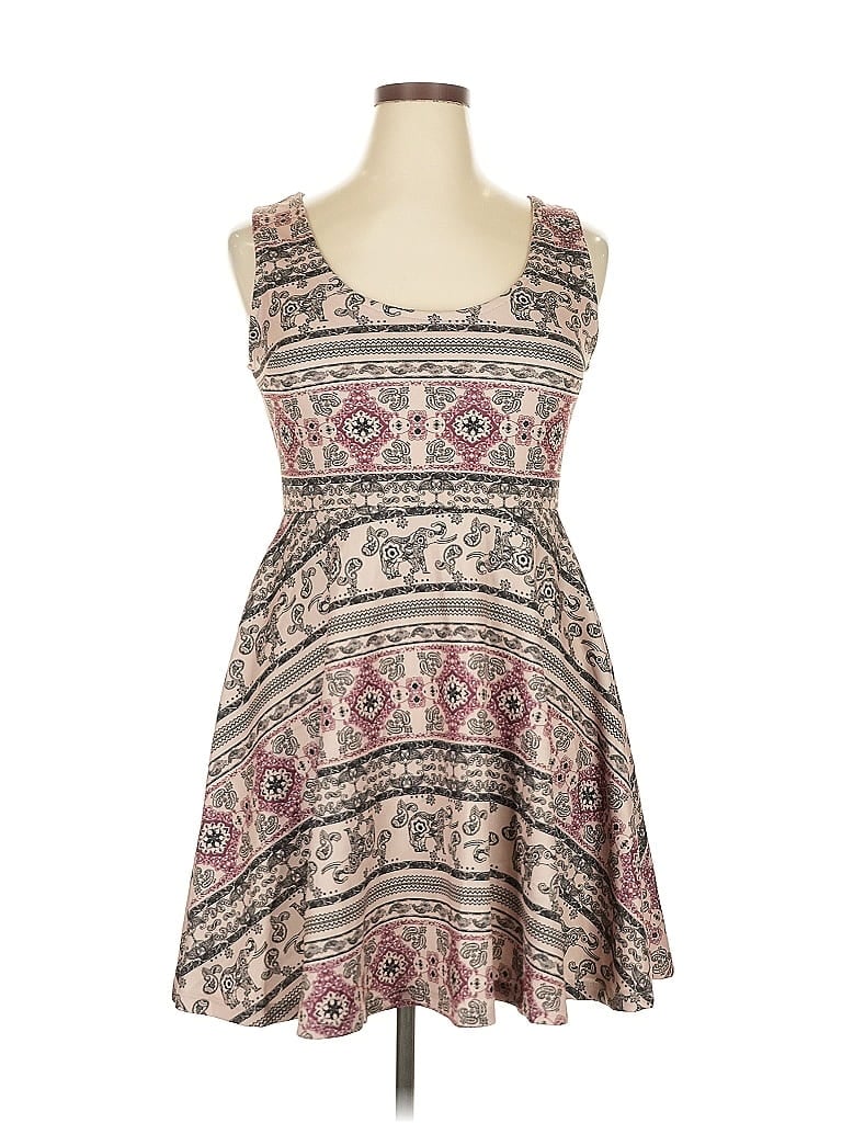 rue21 Paisley Brown Casual Dress Size XL - photo 1