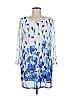 Kasper 100% Polyester Floral Blue 3/4 Sleeve Blouse Size M - photo 1
