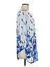 Kasper 100% Polyester Floral Blue 3/4 Sleeve Blouse Size M - photo 3