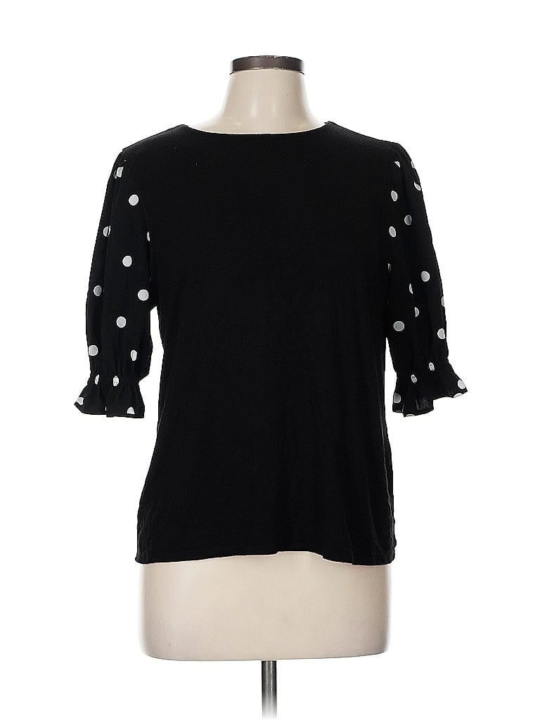 Pre-owned Riley & Rae 3/4 Sleeve Top Black Boatneck Tops