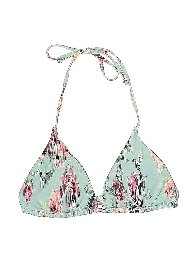 Pre-owned Phax Swimsuit Top Blue Floral Pattern Swimwear