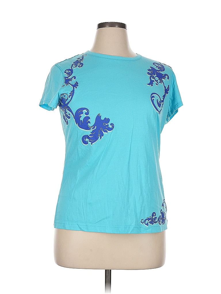 Tek Gear Paisley Blue Short Sleeve T-Shirt Size XL - photo 1