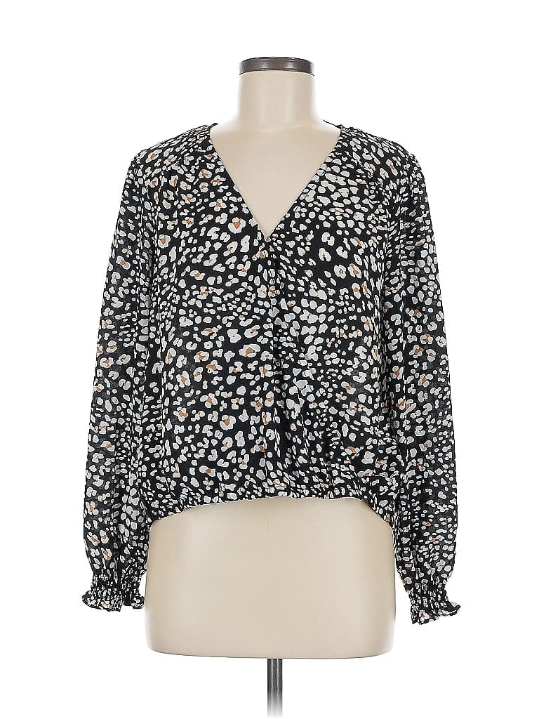 Pre-owned Sanctuary Long Sleeve Blouse In Black