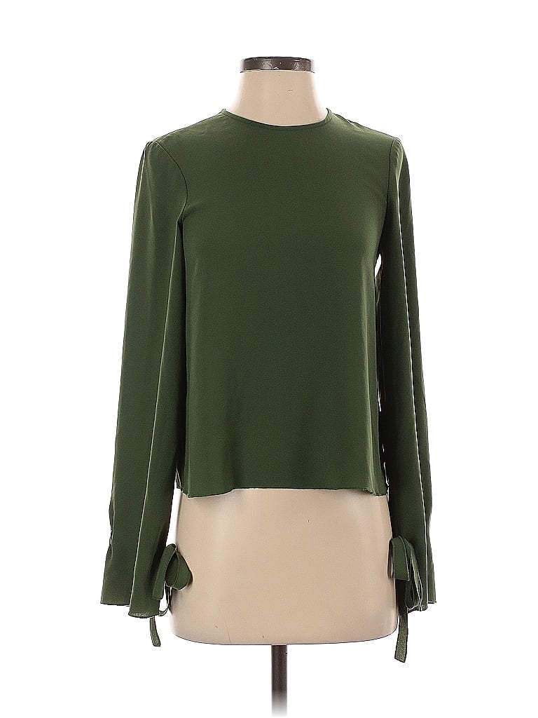 Pre-owned Wilfred Long Sleeve Blouse In Green