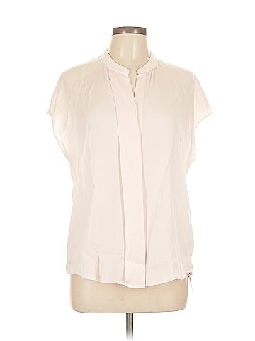 Vince. Short Sleeve Silk Top (view 1)