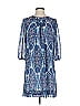 Eva Mendes by New York & Company 100% Polyester Paisley Blue Casual Dress Size S - photo 1