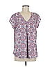 DR2 100% Polyester Purple Short Sleeve Blouse Size M - photo 1