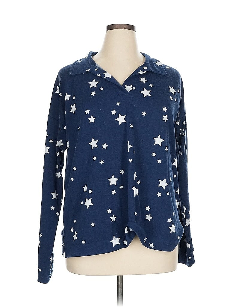 Cuddl Duds Stars Blue Sweatshirt Size XL - photo 1