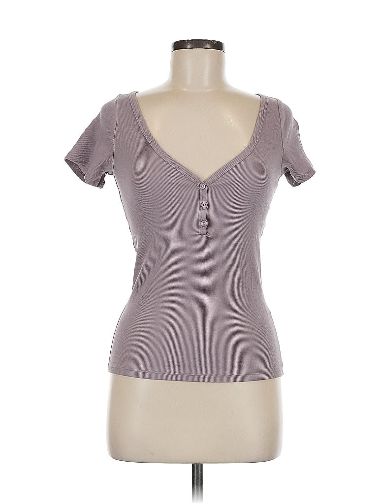 Hollister Gray Short Sleeve Henley Size M - photo 1