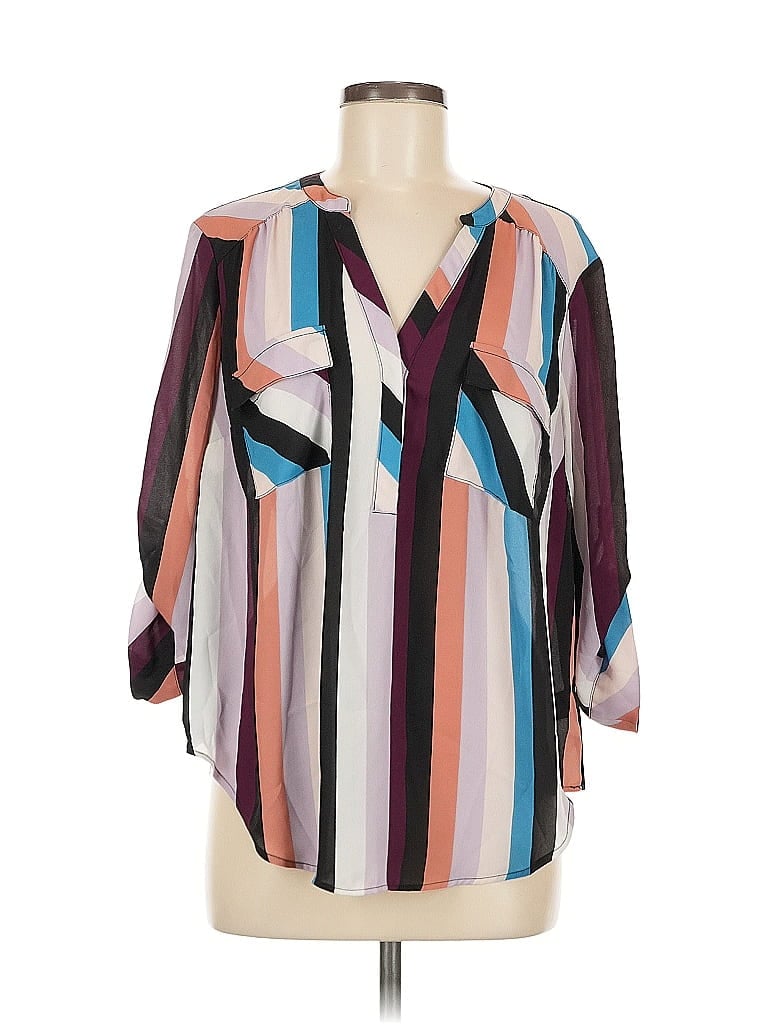 Pre-owned Torrid 3/4 Sleeve Blouse In Purple