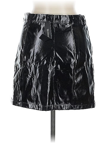 Allegra K Faux Leather Skirt (view 2)