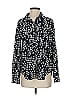 H&M 100% Polyester Print Blue Long Sleeve Blouse Size 4 - photo 1